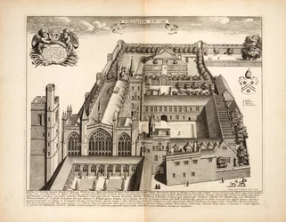 New College、plate 19 from Oxon By David Loggon、Oxford 1675
