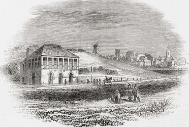 ニューマーケット競馬場（チャールズ1世時代のイングランド、ニューマーケット）：A Pictorial Museum, pub.1847