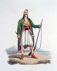 1818年のスパヒスの将校（アクアチント色）