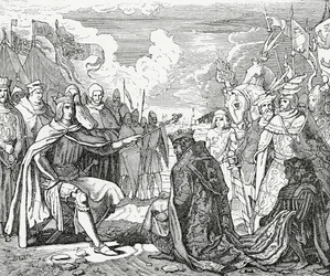 ボヘミアのオットカー2世は1276年にドイツのルドルフ1世に敬意を表しています。