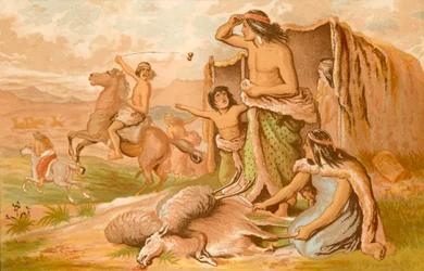 パタゴニア人-グアンコ狩りへの出発