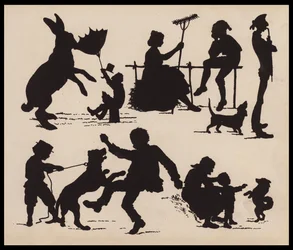 動物と人の写真 (litho)