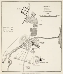 1857年8月16日、カッセルズのイギリスの歴史を示すビトールの戦いの計画