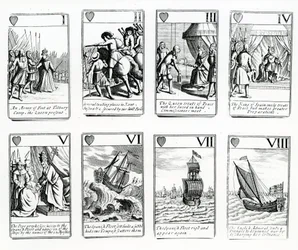 1699年のスペイン艦隊のイベントを描いたトランプ