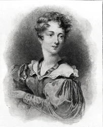 キャロライン・ラム夫人の肖像（b.1785）（リトグラフ）（モノクロ写真