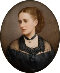 レディ・アイダ・ラムリーの肖像、ニューポート子爵夫人1870年、その後ブラッドフォード伯爵夫人（1848-1936）、1868-1936年頃（手彩色写真）
