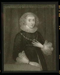 1823年の「ロッジの英国の肖像」からのペンブローク伯爵夫人メアリーハーバート（1561-1621）の肖像