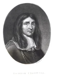 リチャードアーロム（1743-1822）が「イギリスの歴史における輝かしい登場人物」（メゾティント）から彫刻したリチャードクロムウェル（1626-1712）の肖像