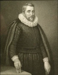 1823年「ロッジの英国の肖像」からのヘンリーウォットン卿（1568-1639）の肖像