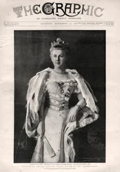 オランダ女王ウィルヘルミナ（1880-1962）の肖像 - 新聞 "The Graphic "のフロントページ