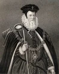 ウィリアム・セシルの肖像（1520-98） &39;ロッジのイギリスの肖像画&39;からのバーリー卿、1823年（リソ）