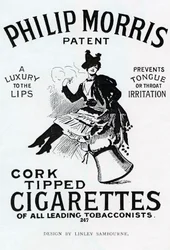 リンセイサンボーンがデザインしたフィリップモリスタバコのポスター、1896年