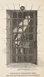 ロンドンの刑務所刑務所のイラストと、ヘンリーメイヒューとジョンビニーによる刑務所の生活の情景。 1862（e