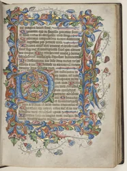 セイラム式文のソルター、c.1425-75（ベラムにインク、ペンキ、金）