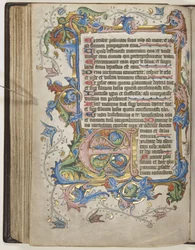 サルム暦のついた詩篇、1425-75年頃（ベラムにインク、絵具、金彩