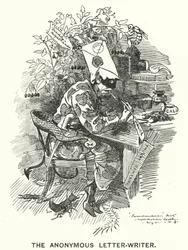 パンチの漫画。匿名の手紙の書き手」（彫版