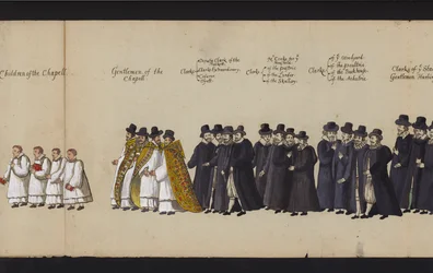 エリザベス1世の葬列（彩色済み彫刻