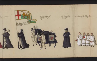 エリザベス1世の葬列（彩色済み彫刻