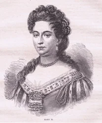 英国女王メアリー2世（リトグラフ）