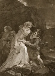 ロックリーベン城から逃げるメアリー女王、デビッドヒュームのイラストイギリスの歴史、パブ。 1812年ロンドン、R。ボウヤー