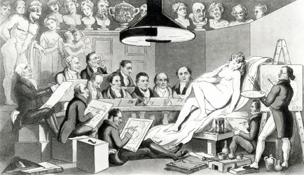 1824年にシャーウッド、ジョーンズ＆Co.によって発行されたライフアカデミーサマセットハウスで美容の真のラインを反映する天才のRA