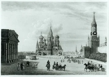 ロシア人の性格とロバート・ライアルによる詳細なマスコビーの歴史からのモスクワの赤の広場、1823年公開