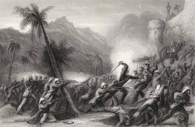 1858年に出版された「インドの反乱の歴史」からのデリーの前の出撃を撃退