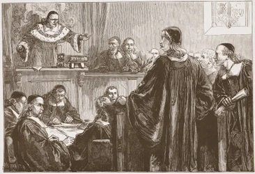 ジェフリーズ裁判官の前のリチャードバクスター。 1878