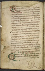 ロイヤル 13. A.XI、f.79v イニシャルの人間の顔、De temporum ratione、Bede the Venerable (ベラム)