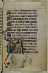 Royal MS 2 B VII f.288r、The Queen Mary Psalter、c.1310-20 (ベラム) より