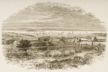 1849年のサンフランシスコ、「アメリカンピクチャーズ」より、The Religious Tract Societyにより発行、1876年（彫刻）
