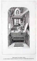 ホロウェイ市矯正院の女性刑務所の独立した洗濯室（「The Criminal Prisons of London and Scenes of Prison Life」より