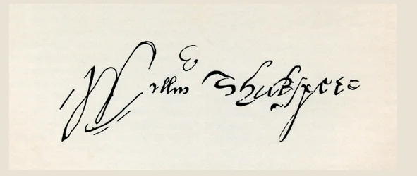 ウィリアム・シェイクスピアのサイン（1896年に出版された「The Works of William Shakespeare」より）（エングレーヴィング