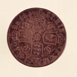 銀製イングリッシュ・グロッシェン イングランド王チャールズ2世（1630-1685）の時代 1671年直径2.4cm ナポリ、ムゼオ・アルケオロジコ