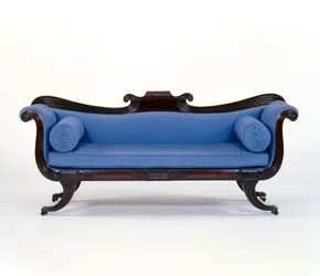 ソファ、1830年頃（マホガニー＆シルク