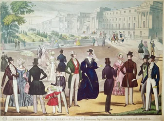 1840年の夏のファッション（彫刻）