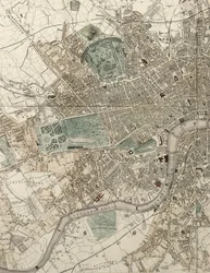 万国産業大博覧会を記念した、タリスのロンドンおよび近郊の図解地図