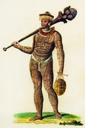 マルケサス諸島の刺青の男、1843年