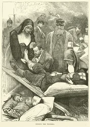 負傷者の世話、1870年9月