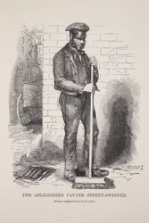Able-Bodied Pauper Street-Sweeper、リチャードビアードのダゲレオタイプ、ロンドンレイバーのイラスト、ロンドンパアーのヘンリーメイヒューのイラスト1862