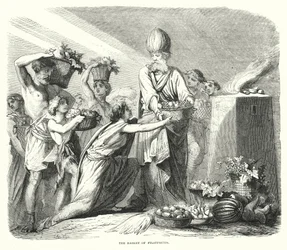 初穂料の籠」（彫刻