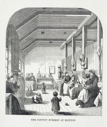 ブリクストンの囚人保育園、ロンドンの刑務所刑務所と刑務所生活の場面（ヘンリーメイヒュー（1812-87）とジョンビニー、1862年）