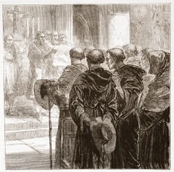 1524年、チューリッヒでの修道士のアウグスティヌス秩序を解散する評議員、ジェームズエイトケンワイリー（1808-1890）によるプロテスタンティズムの歴史の図解。 1878