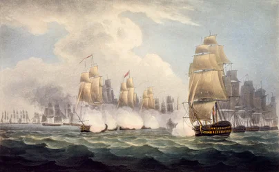 1804年2月15日、コモドールダンス隊によるリノア政権下のフランス人の敗北（イギリス海軍年表、J。ラルフ著）