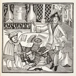 2本の棒の悪魔またはタウンアンティルド、パブ、ジョンアシュトンによる18世紀のChap-booksのイラスト。 1882