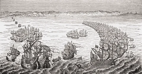 英国の艦隊は、フランシスドレイク卿によって指揮され、1588年にブロアム卿などによる「旧イングランドの価値観」からスペイン軍を攻撃し、1880年代にロンドンで出版されました。