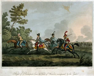 1815年、1817年のウォータールー飛行場からのボナパルトの飛行（1769-1821）（アクアチント）