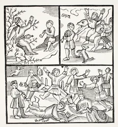 Fryar and the Boy、イラストは18世紀のChap-books、John Ashton著、パブ。 1882