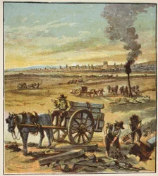 大疫病、パブ。 1890年（カラーリトグラフ）
