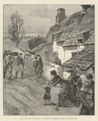 モンマスシャー州アバーシチャンのLlanerch炭鉱の爆発事故と死者の帰還(彫刻)